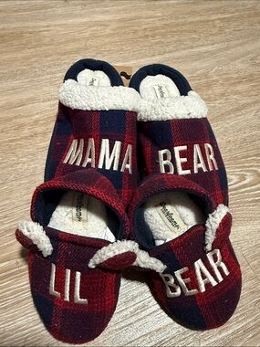 Mama Bear & Lil Bear Red Plaid Slippers